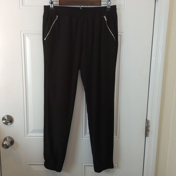 Lily White black elastic waist jogger pants - Picture 1 of 9